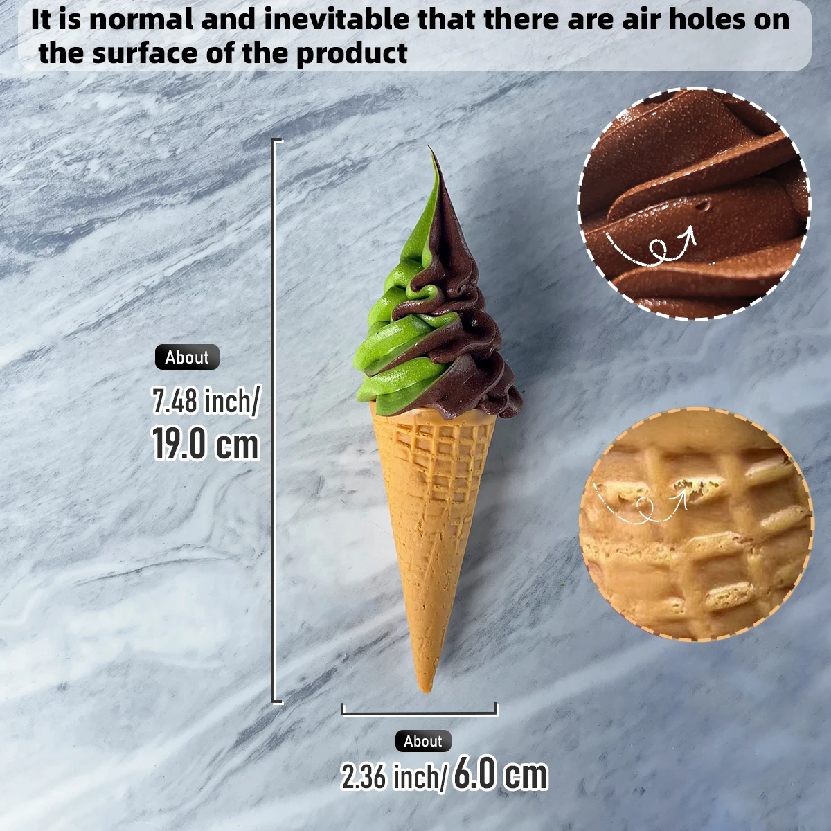Large Realistic Ice Cream Replica for Photography, Display, and Decoration