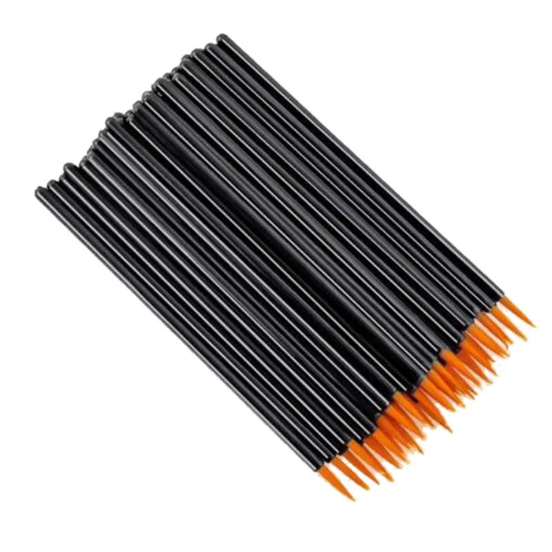 Durable 100Pcs Beauty Makeup Eyeliner Brushes With Cap Make Up Brush Disposable Eyeliner Brush 3