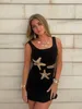 Stunning Shiny Stars Ruffles Hem Knitted Mini Dress Women's Chic Slim Fit Sleeveless Sling Vestidos 2025 Lady Street Gowns New 6