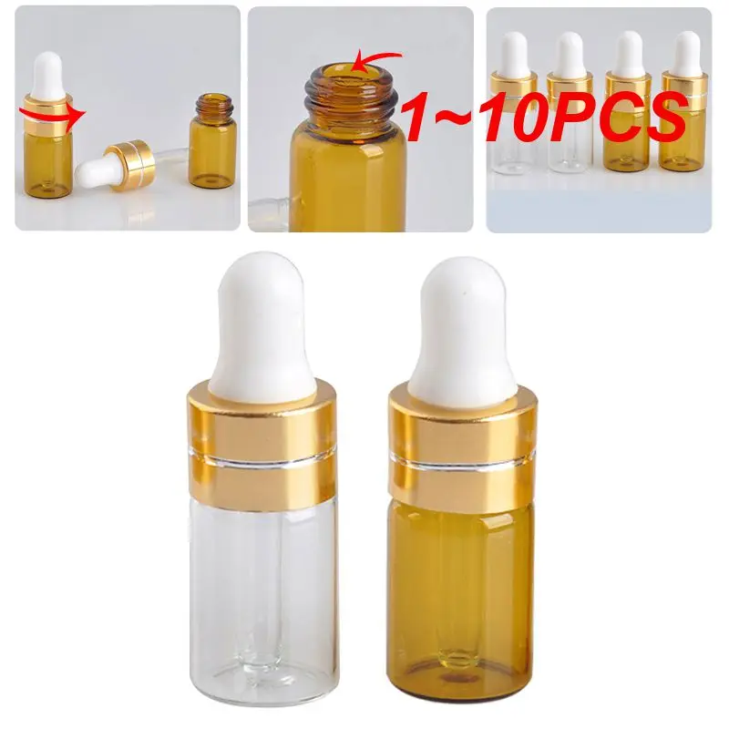 

1~10PCS 3/5ml Portable Reusable Sample Travel Dropper Sub-bottles For Essential Oil Glass Tube Plastic Dropper Empty Refillable