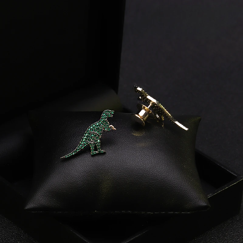 396 Dinosaur Brooch Women's Neckline Green Animal Small Collar Pin Anti-Exposure Fixed Cardigan Buckle Corsage Jewelry Accessory