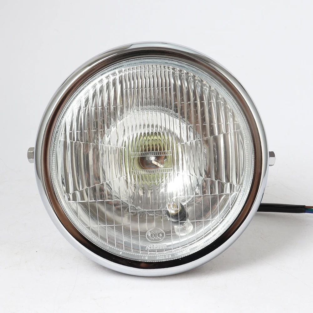 Universal Round Motorcycle Headlight Lamp with High-Low Beam, 12V