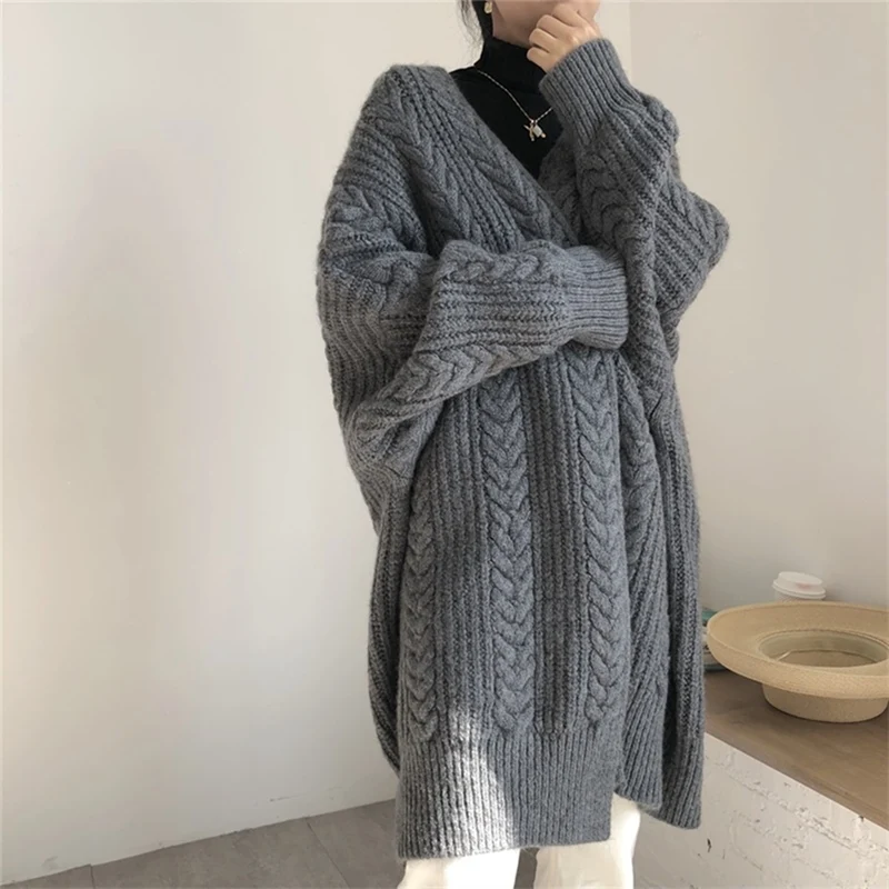 

Women's Sweaters Autumn Winter Fashion Bat Sleeve Cardigans Oversize Warm Wild Knitwear Tops New 2023 Knitted Cardigan Sweater