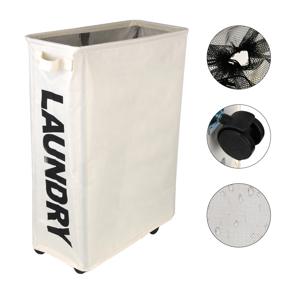 

Rolling Wheels Laundry Hamper Collapsible Laundry Storage Toy Clothes Organizer Laundry Bag Laundry Basket