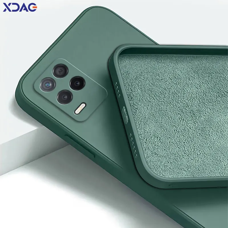 Square Liquid Silicone Case for Realme 8s Q3 Q3i V13 Narzo 30 5G