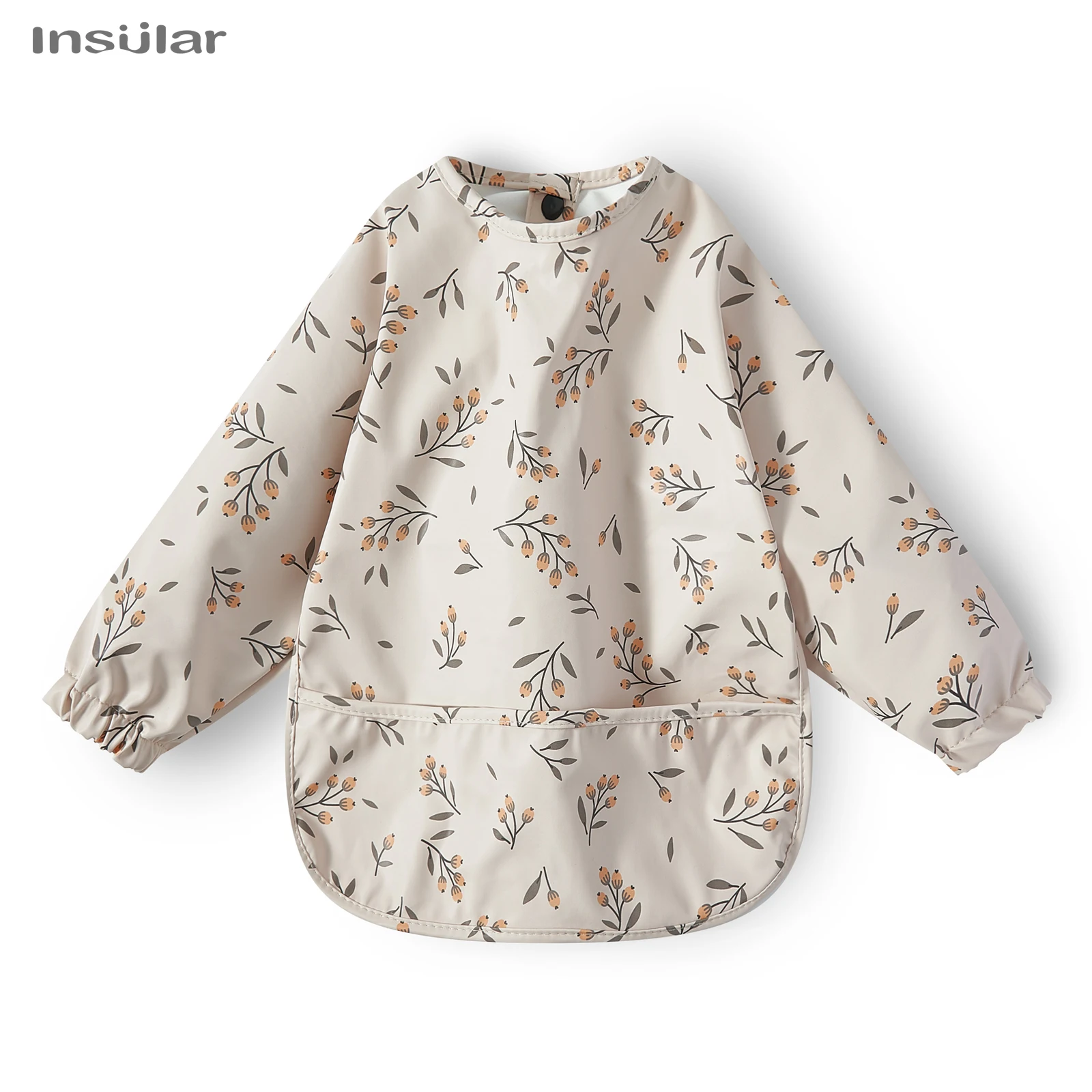 Waterproof Long Sleeve Baby Feeding Bib with Pocket