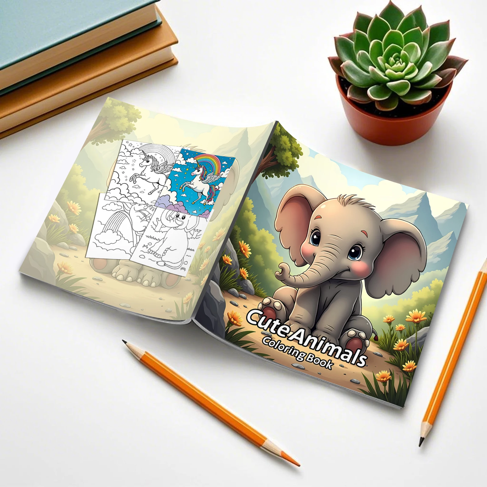 Coloring Book Featuring Plants Flowers and Cute Animals educational Graffiti Book for Adults and Teens 3