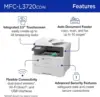 MFC-L3720CDW Wireless Digital Color All-in-One Printer with Laser Quality Output, Copy, Scan, Fax, Duplex 3