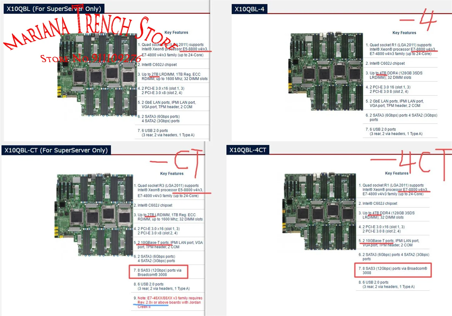 X10QBL-4 számára supermicro Dutyi socken R3 (LGA2011) Alaplap E7-4800 v4/v3 DDR4  gbe Megye ports