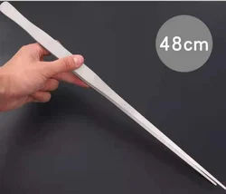 Stainless Steel Curved Aquatic Tweezers for Aquarium and Reptile Care (48cm Straight)
