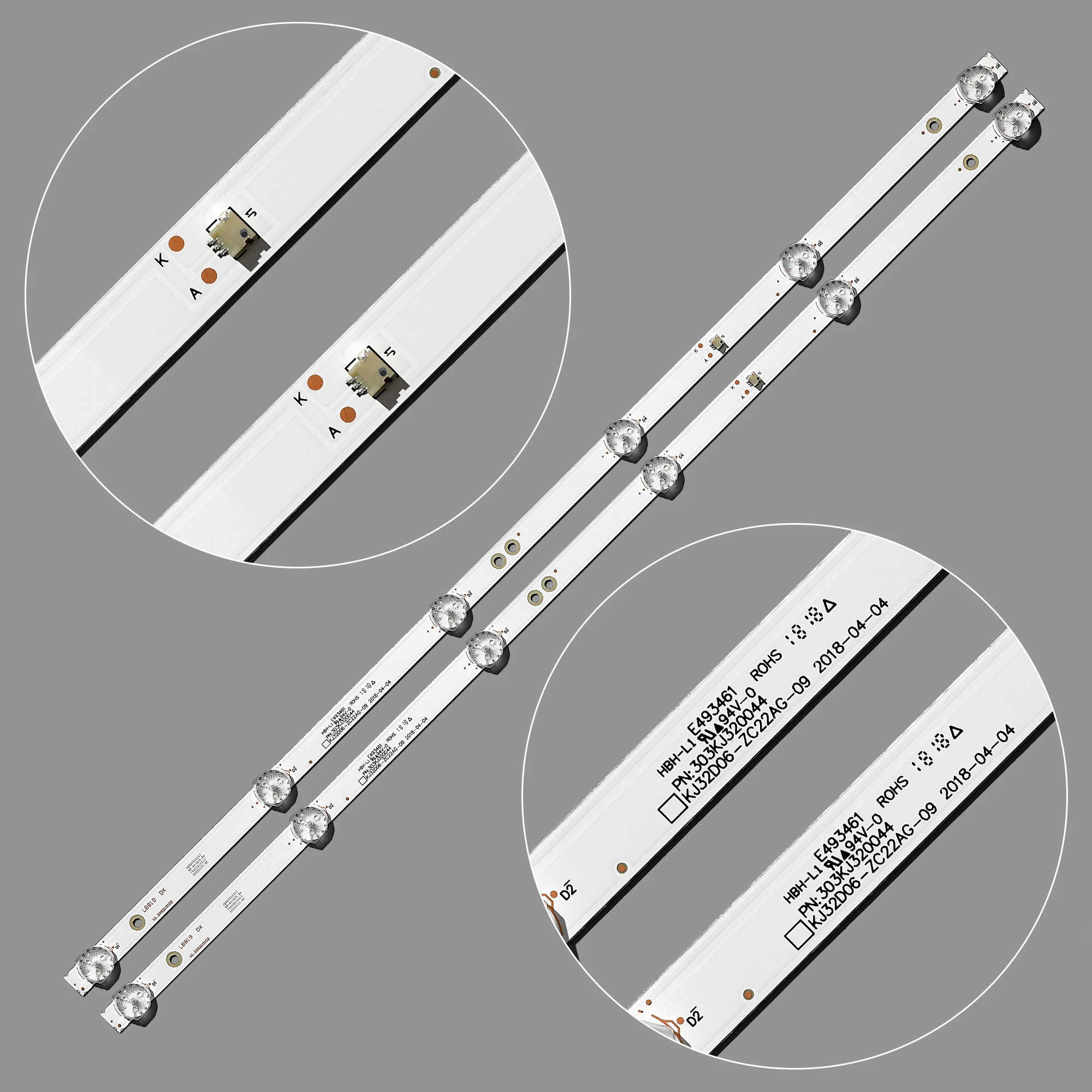 LED 백라이트 스트립 램프, KJ32D06-ZC22AG-09 12, 20E, 303KJ320044, KM0320LDCH, 32LH0202, 32HH1830, HTV-32R01-T2C, A4, B V320BJ6-Q01, 6 개 