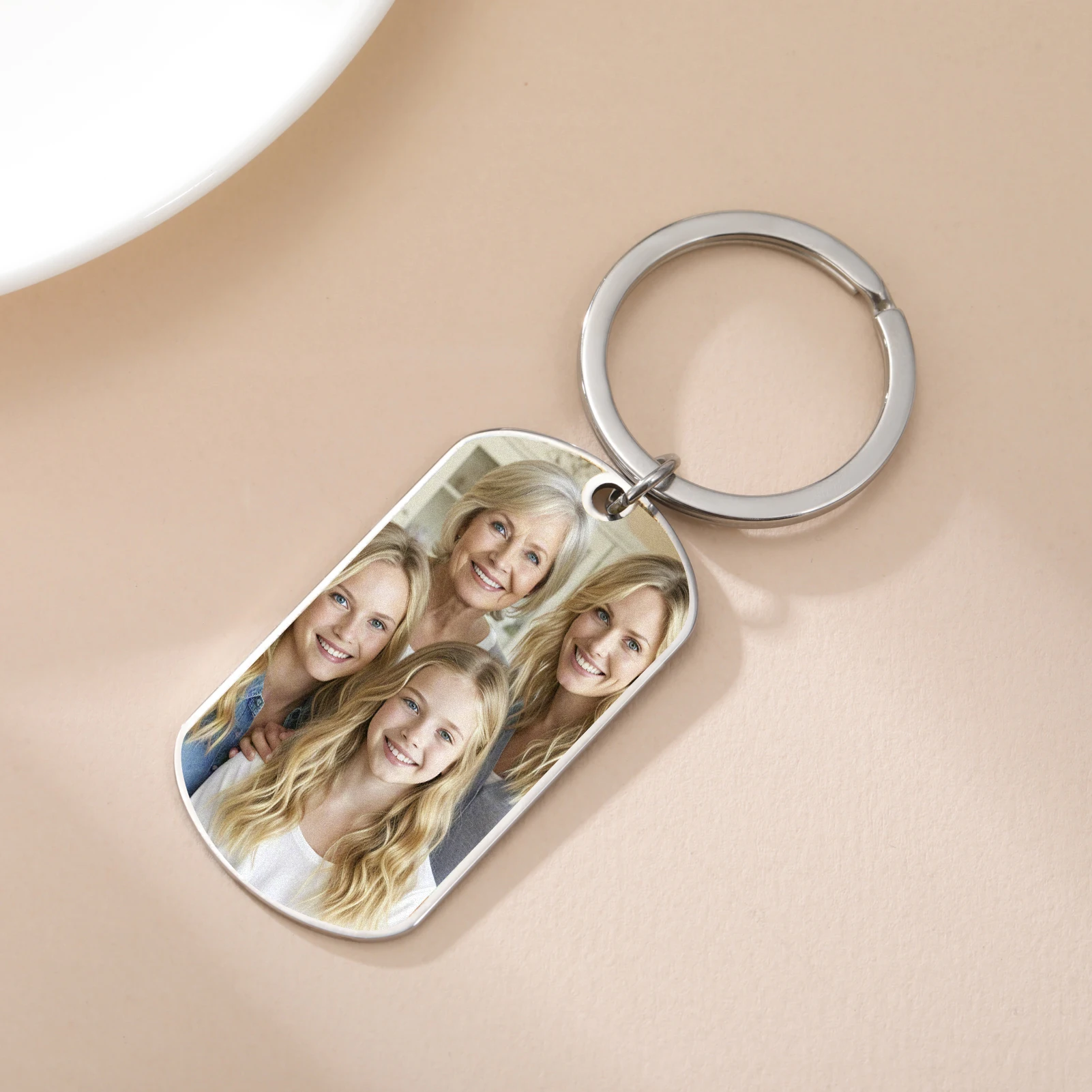 COOLTIME Custom Picture Pendant Keychain Stainless Steel