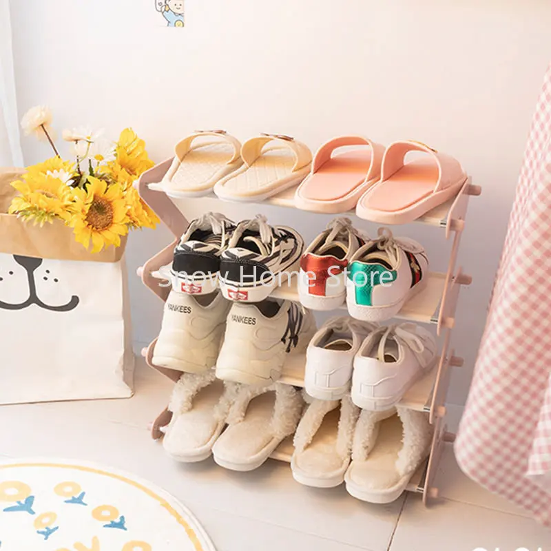 Ins 바람 접이식 신발장, 문 보관함, 가정용 소형 기숙사, 어린이 문학 신발장 