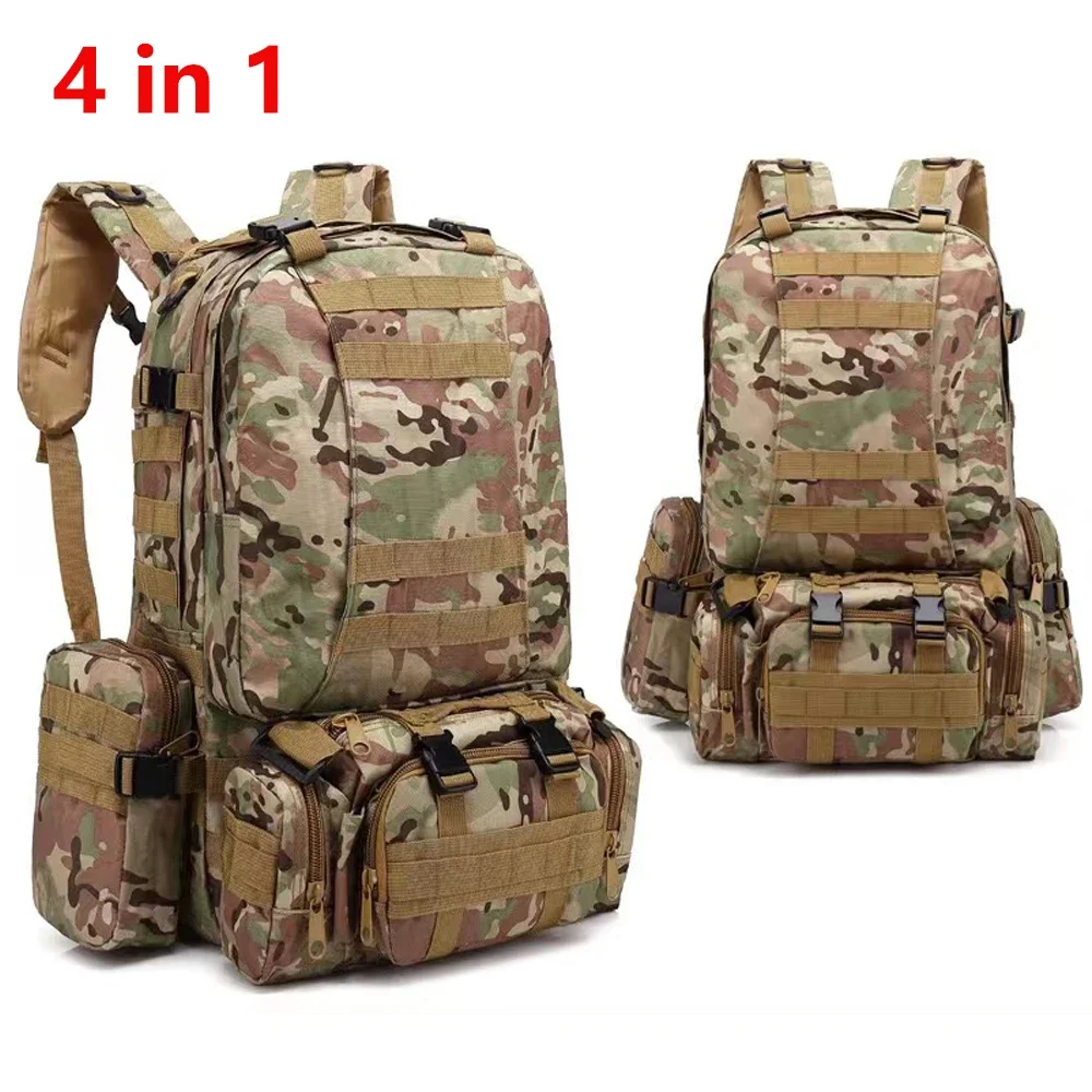 Waterproof Camo Canvas Backpack for Men Outdoor Hiking