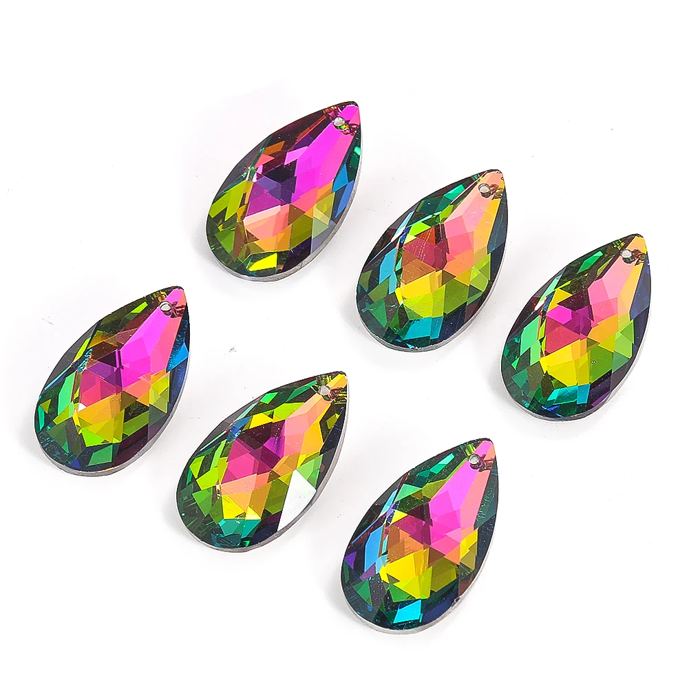 6PCS 38mm Brilliant Chandelier Crystal Prism Glass Tear Drop Beads Hanging Faceted Rainbow Suncatcher Pendants for Windows Decor подвесная люстра ambiente benisa 2226 6 pb tear drop