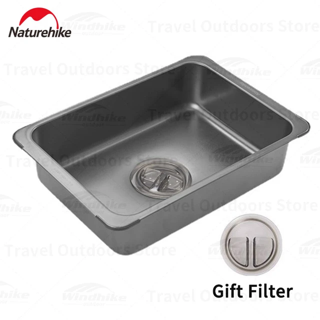 Naturehike-fregadero portátil de acero inoxidable 304 para cocina