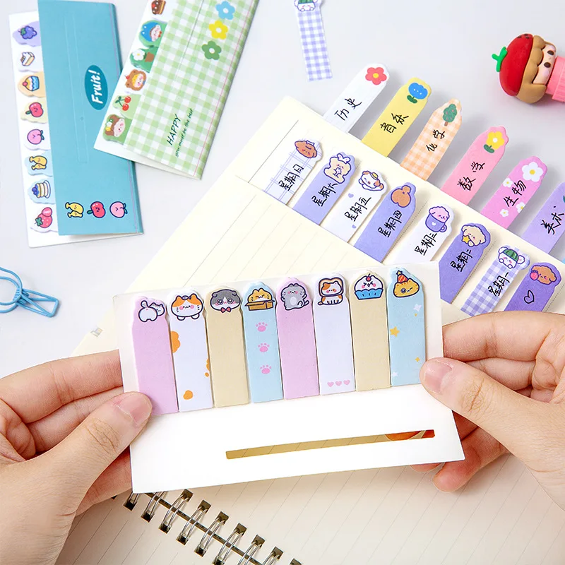 120 Pcs Cute Girl Animal Sticky Notes, Kawaii Animal Pattern Stationery  Decoration Adhesive Sticker Memo Pad for School Supplies(Blue)