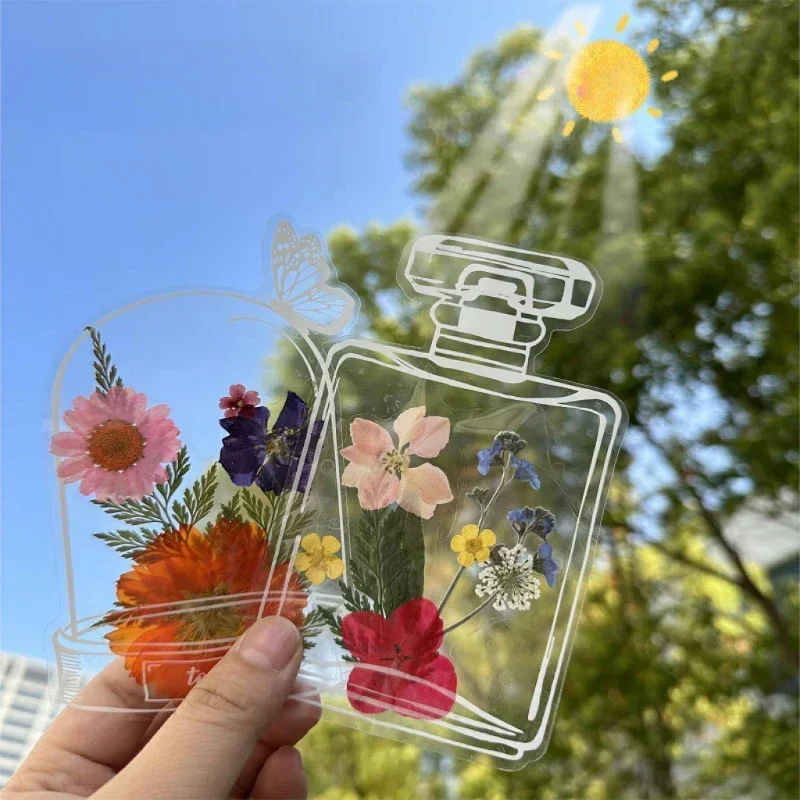20 Pcs Transparent Dried Flower Bookmarks Flower Herbarium Bookmarks Reading Mark Page Stickers School Supplies