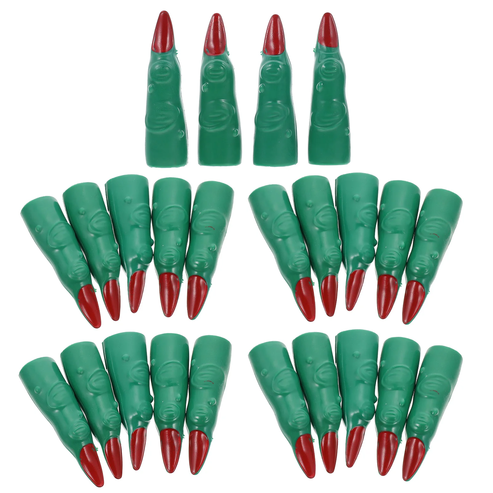 

24 Pcs Halloween Nail Kit Fake Fingers Pranking Witch Nails Make up Role Play Simulation Masquerade Props