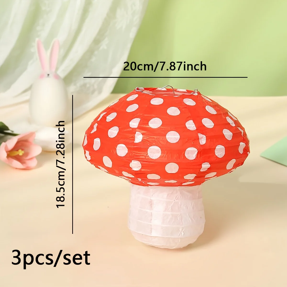 3pcs Creative 3D Mushroom Paper Lantern Birthday Party Decoration Props Decoration Supplies DIY Lantern