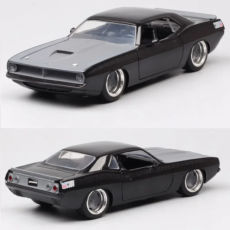 

1:24 Jada 1973 Plymouth Barracuda Scale Vintage Diecast Toy Vehicle Metal Pony Auto Muscle Racing Car Model Collectibles Z17