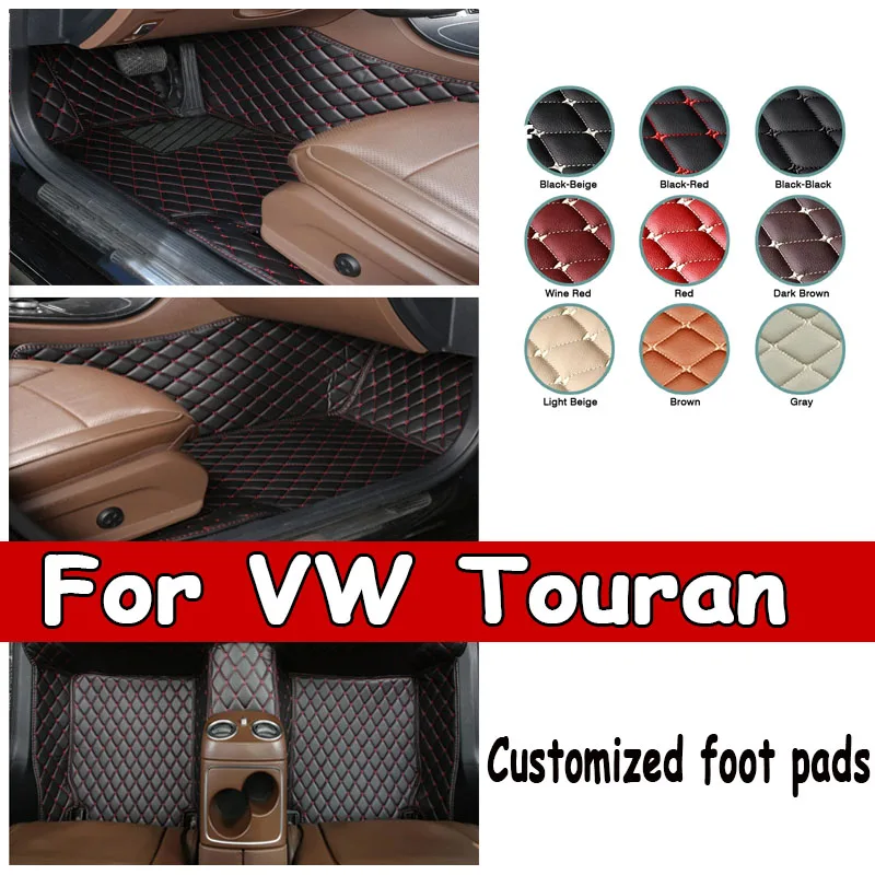 

Автомобильные коврики для VW Touran 2008-2015, Прямая поставка, аксессуары для интерьера автомобиля, 100% подходят для кожаных ковриков, накладки для ног