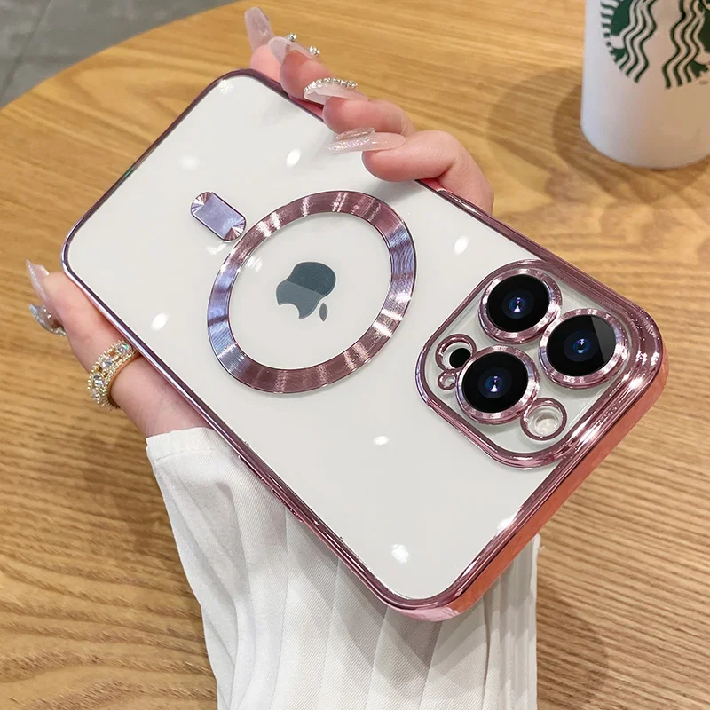 Enhanced Magnetic Phone Case with Wireless Charging & Lens Protector Cover