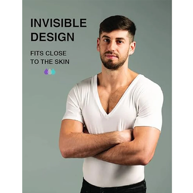 Deep V Neck Sweat Free Undershirts Lightweight Layering System