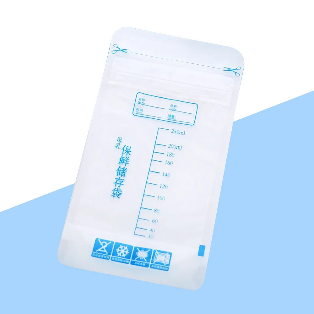 10개입 250ML 3개 우유 물 파우치 사전 멸균된 모유 저장백 파우치 음식 저장용