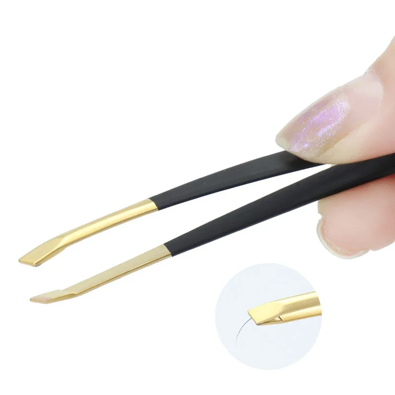 Eye Clip Brow Eyebrow Tweezers 1Pc Professional Stainless Steel Hair Removal Gold Women Beauty Makeup Tools