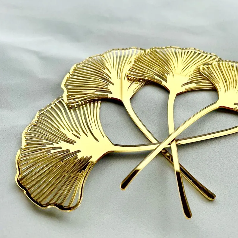 Description Picture 5 of item5pcs Acrylic Gold Ginkgo Leaves Cake Topper Happy Birthday Baking Accessories Party Supplies Decorating Tools