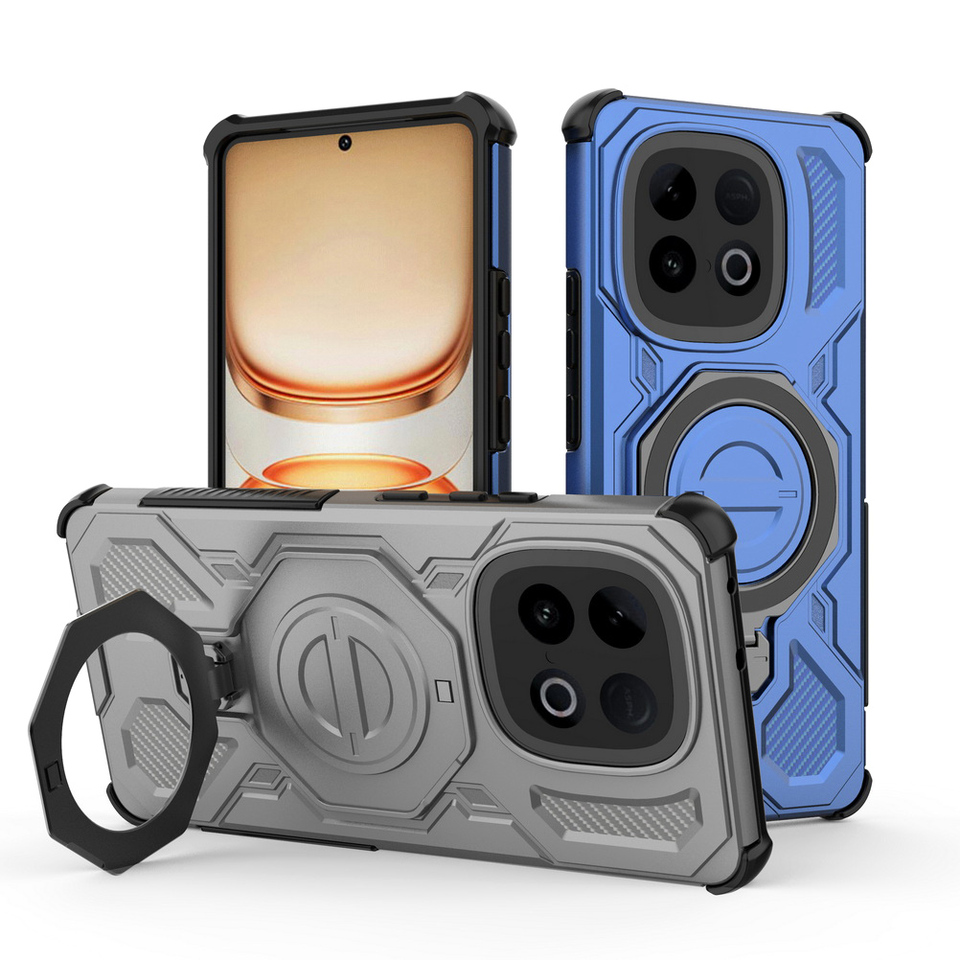 Four-corner Airbag Anti-drop Rotatable Metal Magnetic Ring Holder Case For IQOO Z10 Turbo Pro vivo iqoo z10 turbo Protect Cover