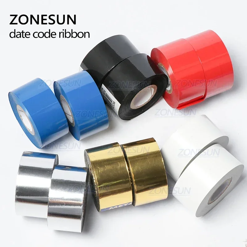 ZONESUN Thermal ribbon of ribbon printing machine, 30*100m, date printing ribbon for plastic and paper(5roll/lot) 6