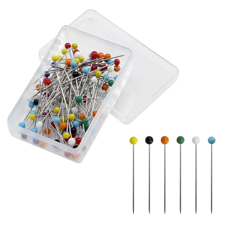 50/100 pcs Colorful Round Glass Head Pins Stitch Straight Push ...