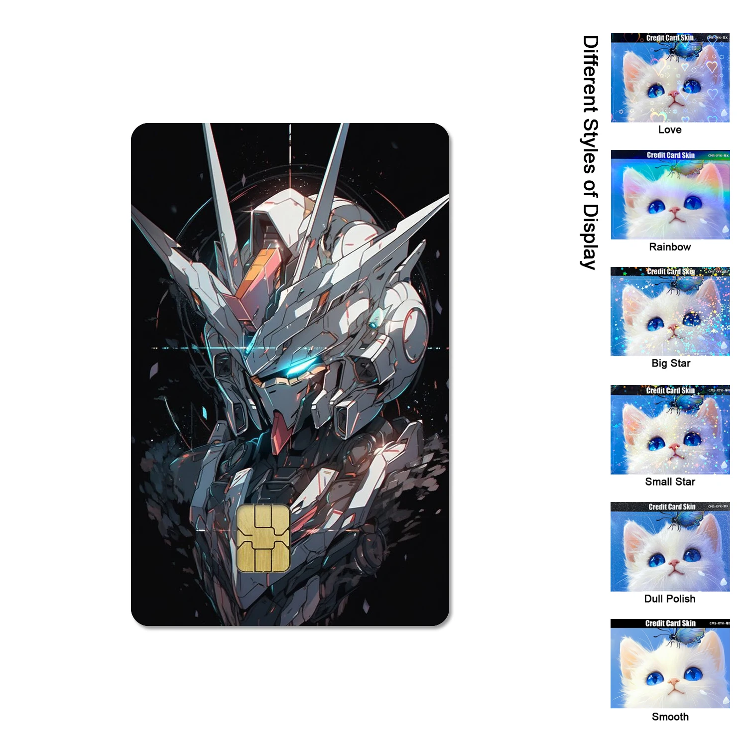 G-Gundam Sword Anime RX-78-2 ZGMF-X19A 2.5D HD Matte PVC Aufkleber Film Band Haut für Kreditkarte Debit Karte Wasserdicht Sticke – Detail 2