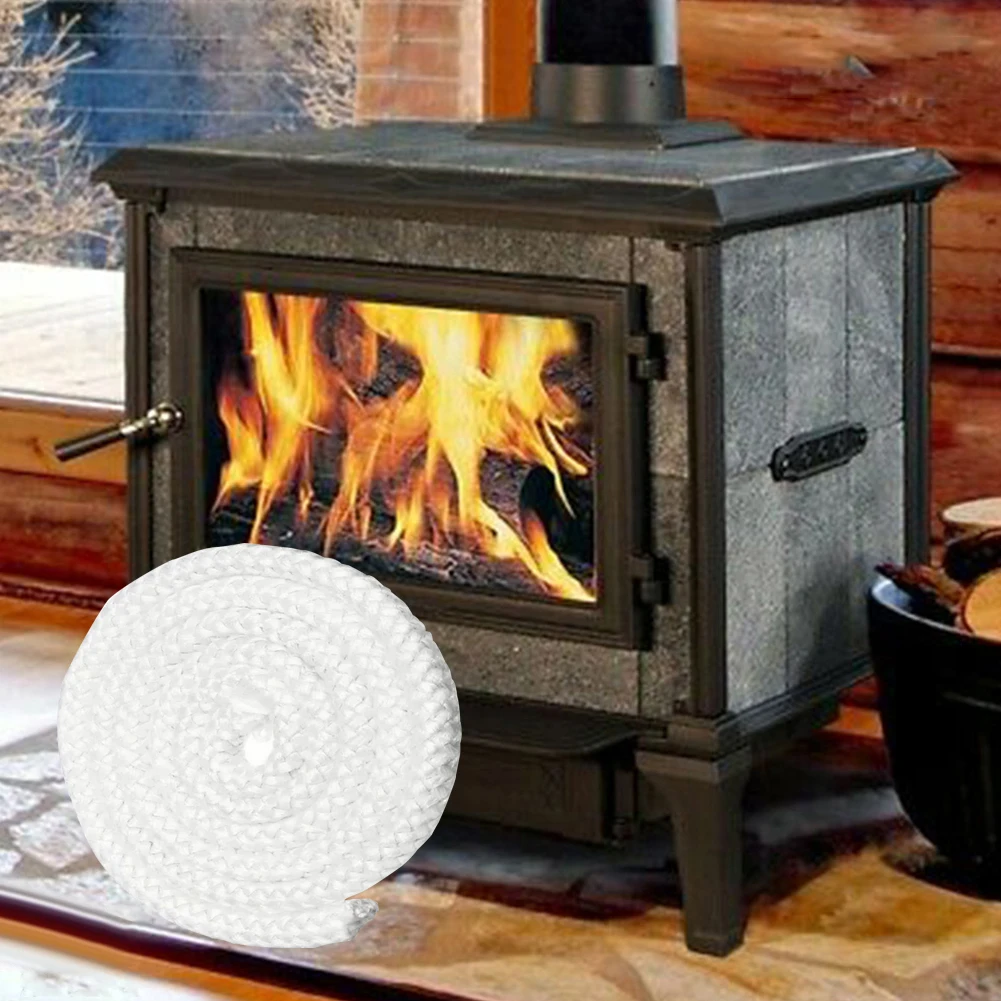 14/16mm Fireplace Stove Door Gasket Cord Fiberglass High Temperature  Woodburner Sealing Rope White 2.5m - AliExpress