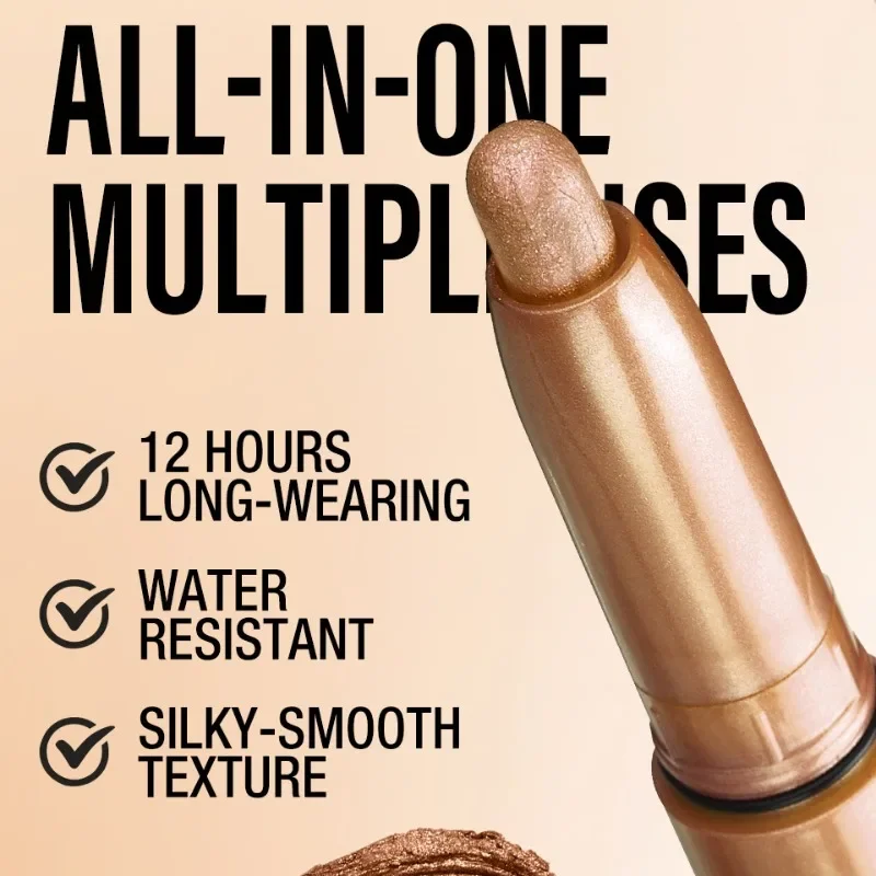 Monochrome Eye Shadow Stick Waterproof Lasting Highgloss Metallic Pearlescent Matte Eyeshadow Lying Silkworm Eyeliner Pen Makeup