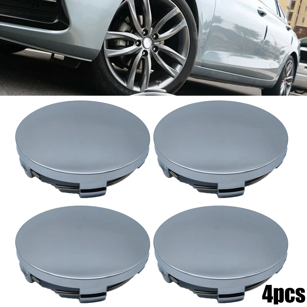 4-Piece Universal Wheel Center Caps - 60mm Carbon Fiber Style Hub Covers For Car Rims