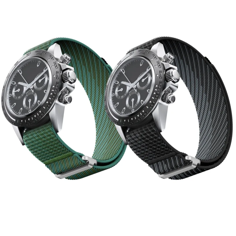Universal Adjustable Soft Nylon Velcro Watch Strap, Sport Wristband in 22mm Size