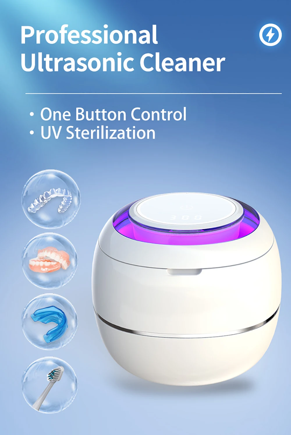Ultrasonic Cleaner Ultrasonic Denture Clean Bath High Frequency Ultrasound Washing Cleanser for Denture Jewelry Cleaning Machine