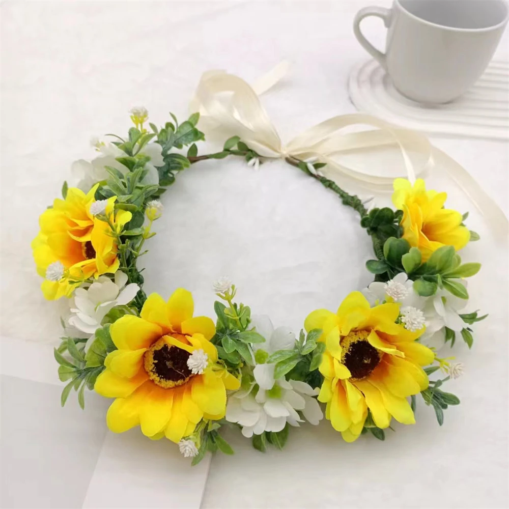 Set 2 Fasce Per Capelli Con Girasoli - Accessori Festivi Per Donna E