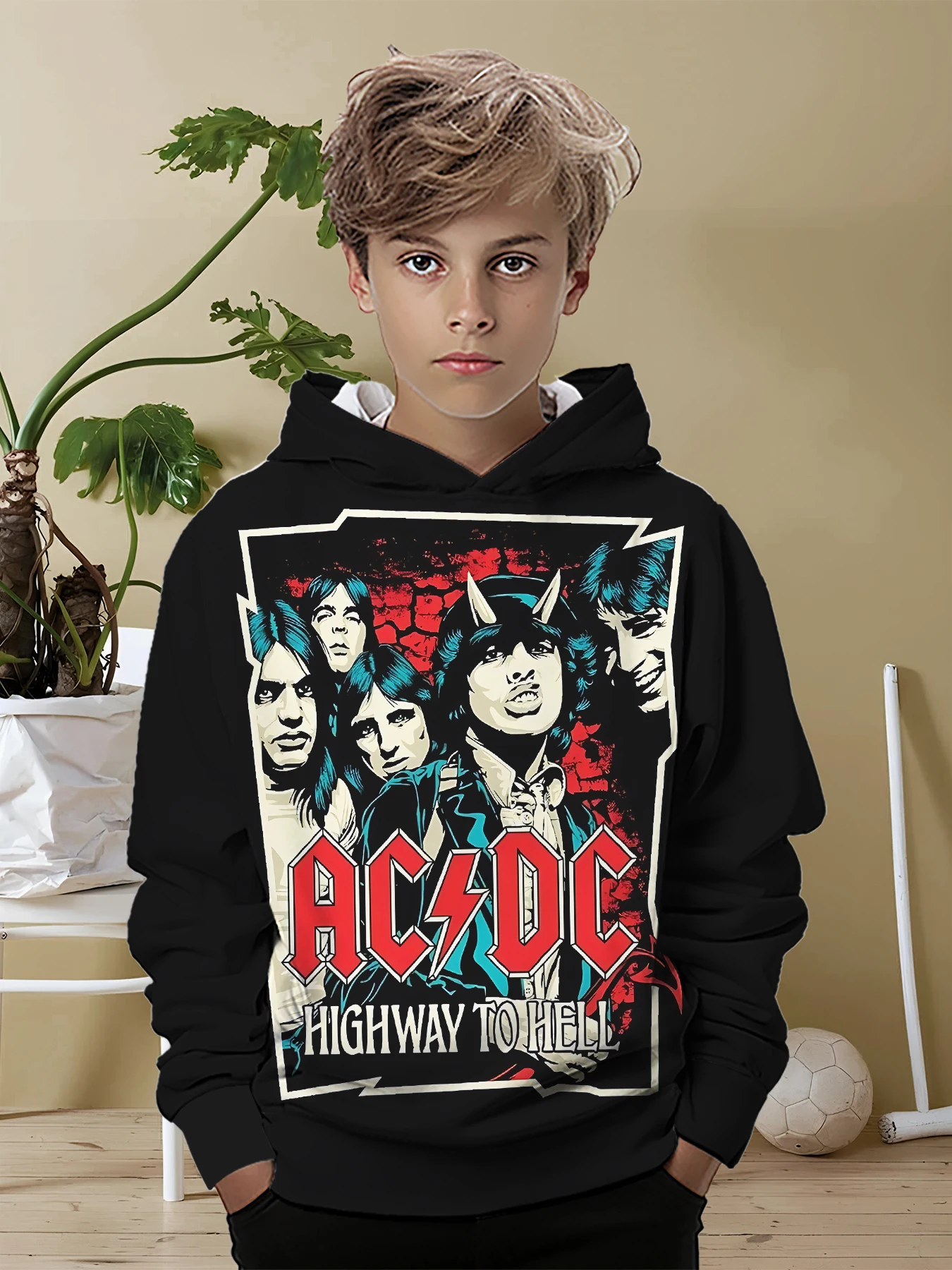 AC-DC Rock Band 3D Print All Seasons Children Casual Sweatshirt Cool Pullover Tops Unisex Clothes Boy Girl Hoodies 2