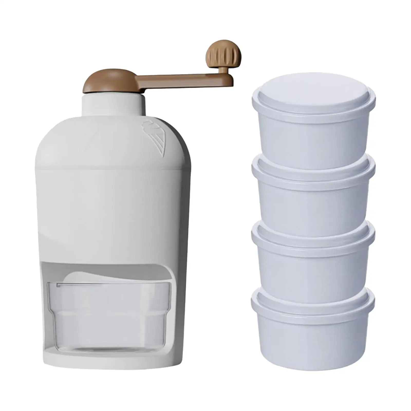 Mini Hand Crank Ice Crusher Snow Cone Machine with Ice Cube Tray Portable Ice Snow  for Kitchen, Bars, Restaurants 4