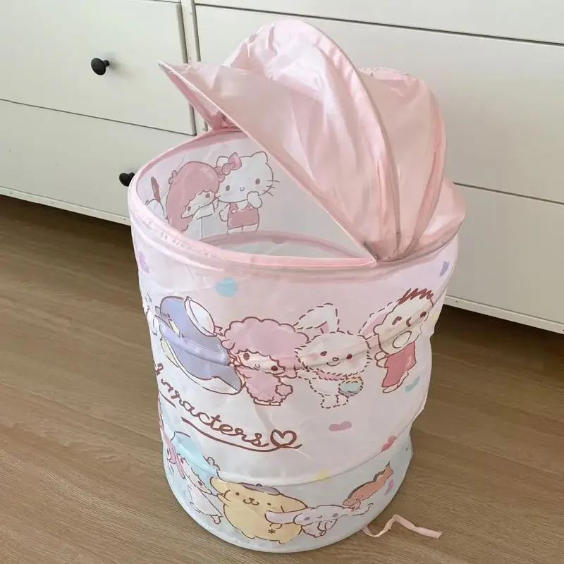 MINISO Cartoon Anime Laundry Basket with Lid Oxford Cloth