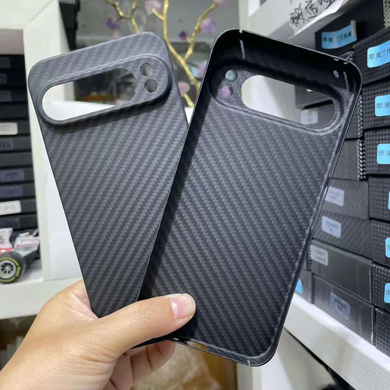 

Чехол для Google Pixel 9 Pro XL Pixel9 9XL, реальный углеродный арамидный волокно, противовзрывная Женская защитная крышка, защитный чехол