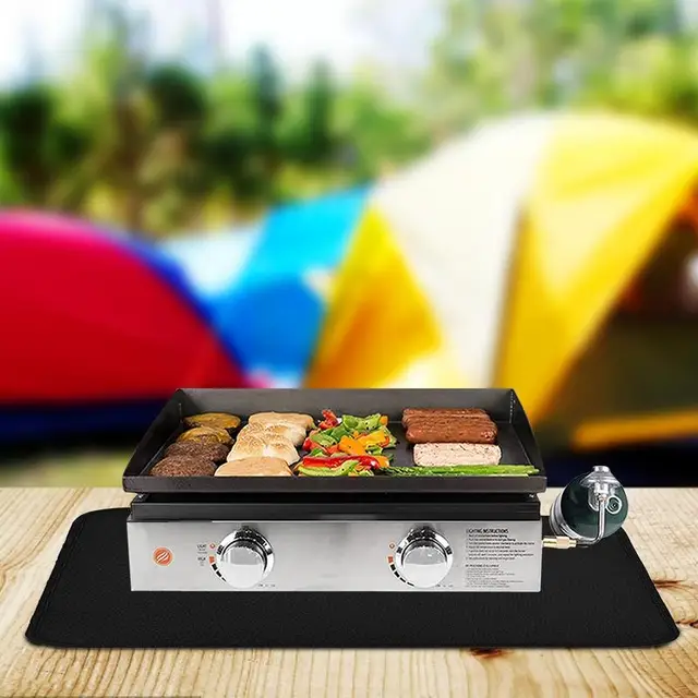 Barbeque Grill Szőnyeg Szilikon Sütőedény Vízálló Hőálló Főző Négyzet Alakú Bbq Padlószőnyegek Kerti Gyephez - Image 4