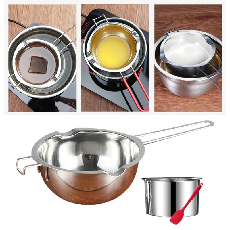 

Double Boiler Melting Pots with Spatula Stainless Steel Pot for Butter Chocolate