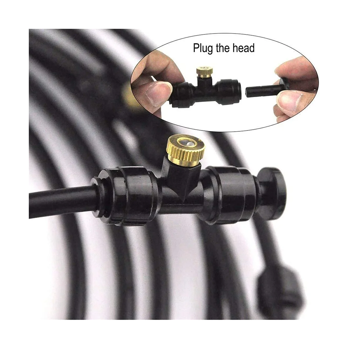 Outdoor Misting Fan Kit Fan Spray Ring Spray Tube Misting Cooler Water Cool-Ing Patio EU Standard Interface
