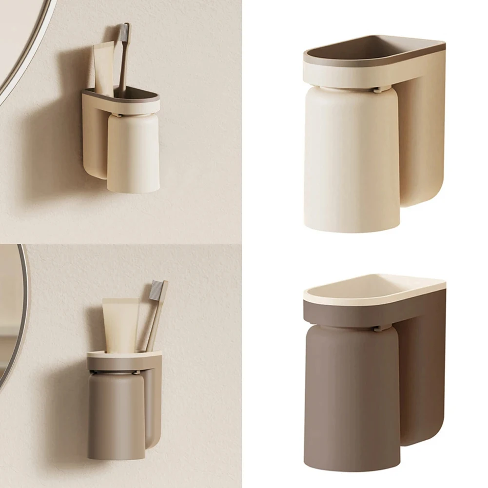 Description Picture 6 of itemToilet Cup wall Mounted Toothbrush Holder Without Drilling Teeth Cup Set Home Bathroom Storage Shelf-1 piece