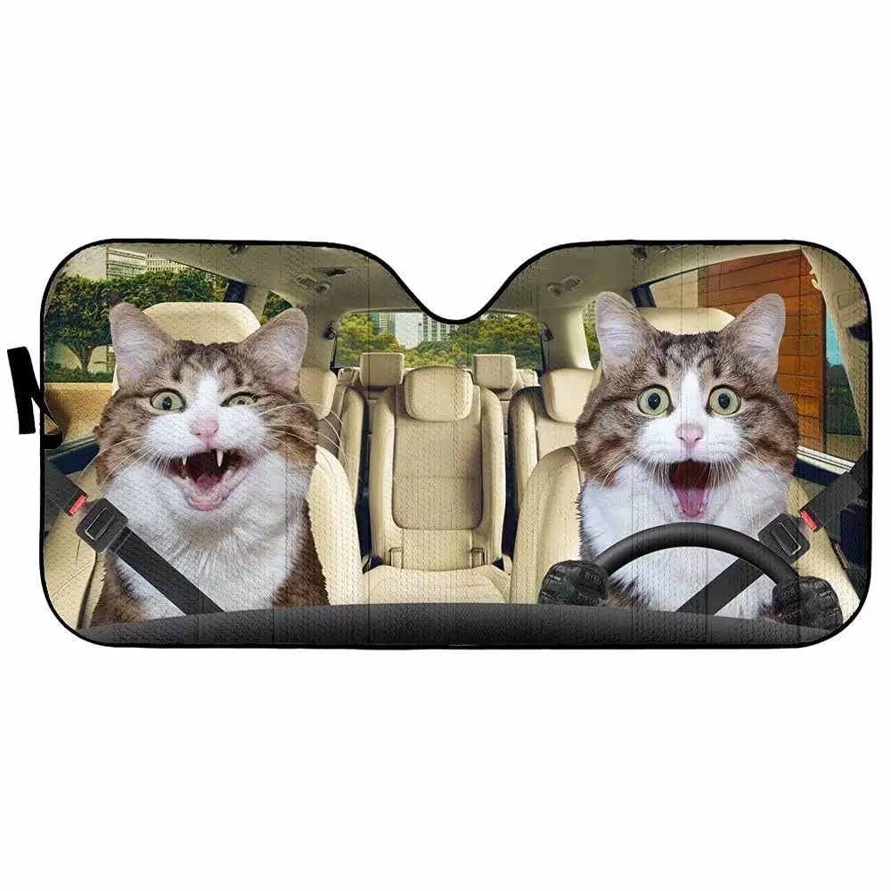 Tup Personalisierte Geschenk Lustige Katze Tier Fahrer Auto Sonnenschirm  für Liebhaber Windschutzscheibe Auto Front Fenster Innen Anti-Sonnenlicht  Automot - AliExpress